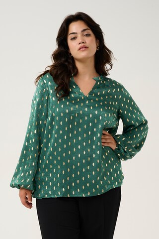 KAFFE CURVE Bluza 'Sofia' | zelena barva: sprednja stran