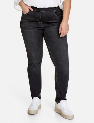 SAMOON Slimfit Jeggings in Zwart: voorkant