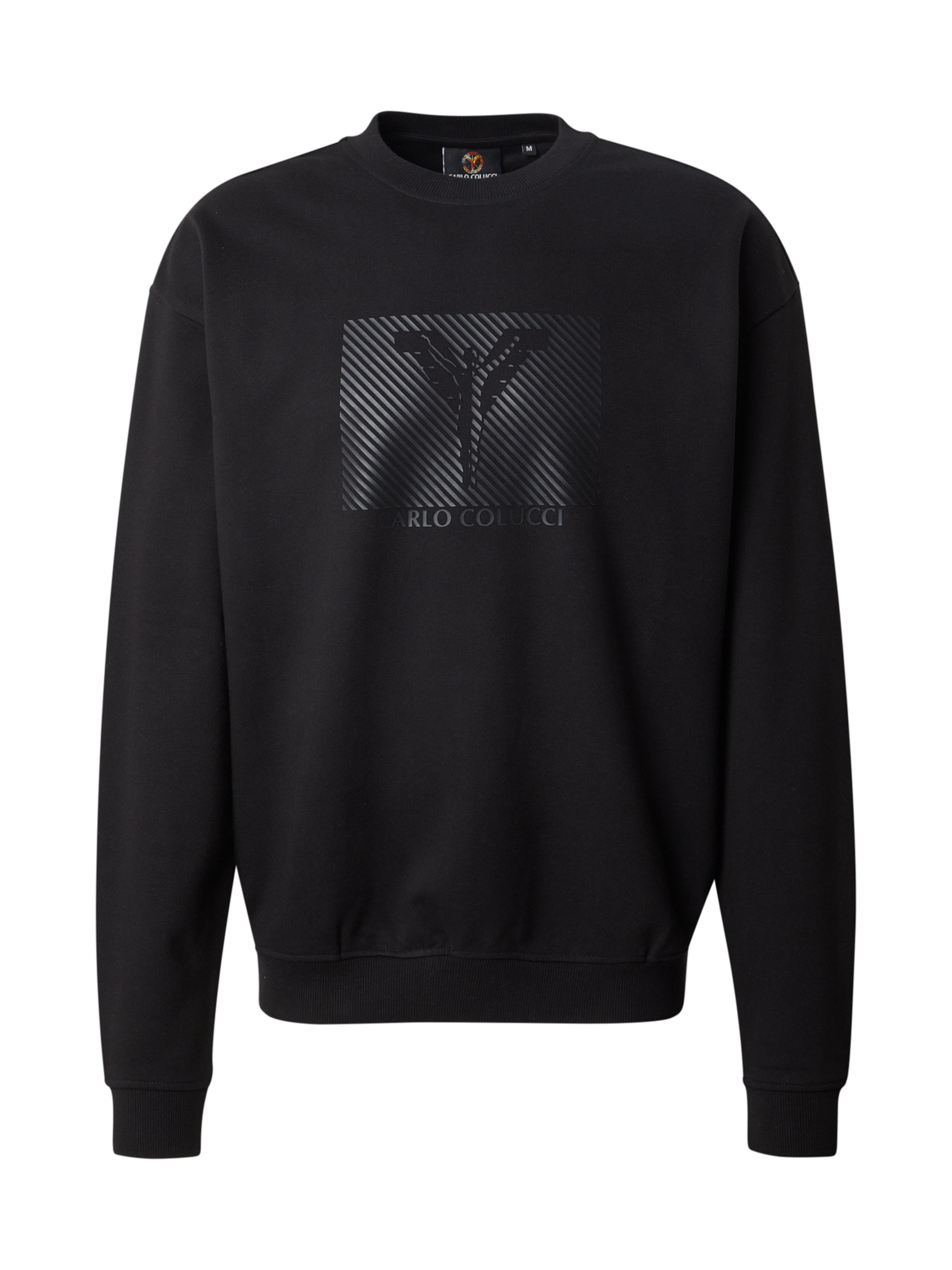 Carlo Colucci Μπλούζα φούτερ σε μαύρο: μπροστά