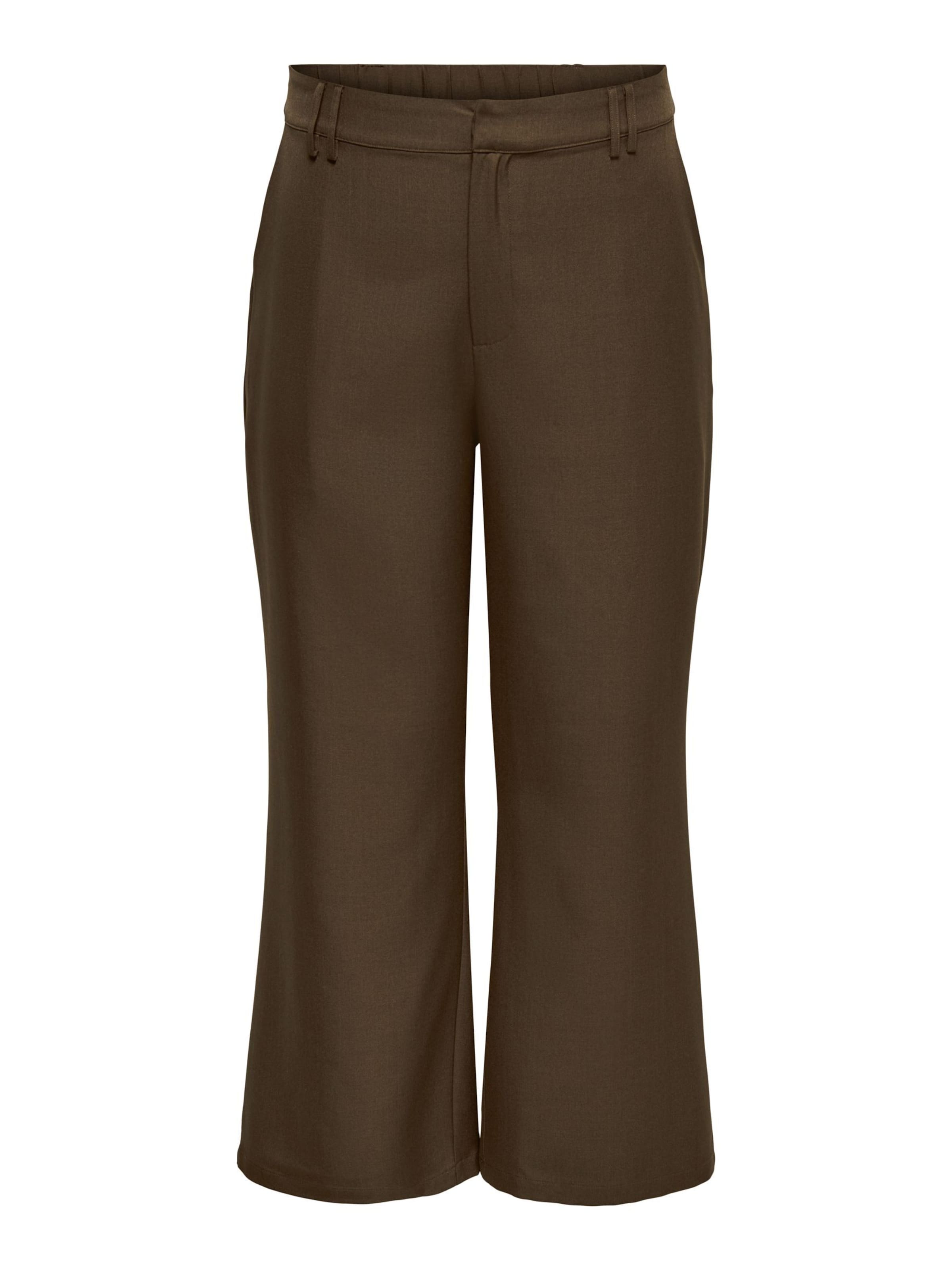 ONLY Carmakoma Wide leg Broek 'CARVictoria' in Bruin: voorkant