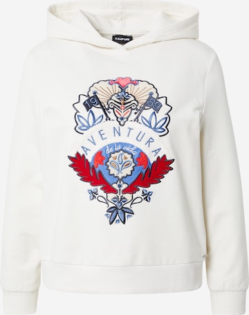 TAIFUN Sweatshirt 'Culture Clash' in Wit: voorkant