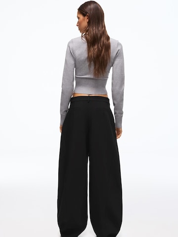 Wide Leg Pantalon à pince Bershka en noir