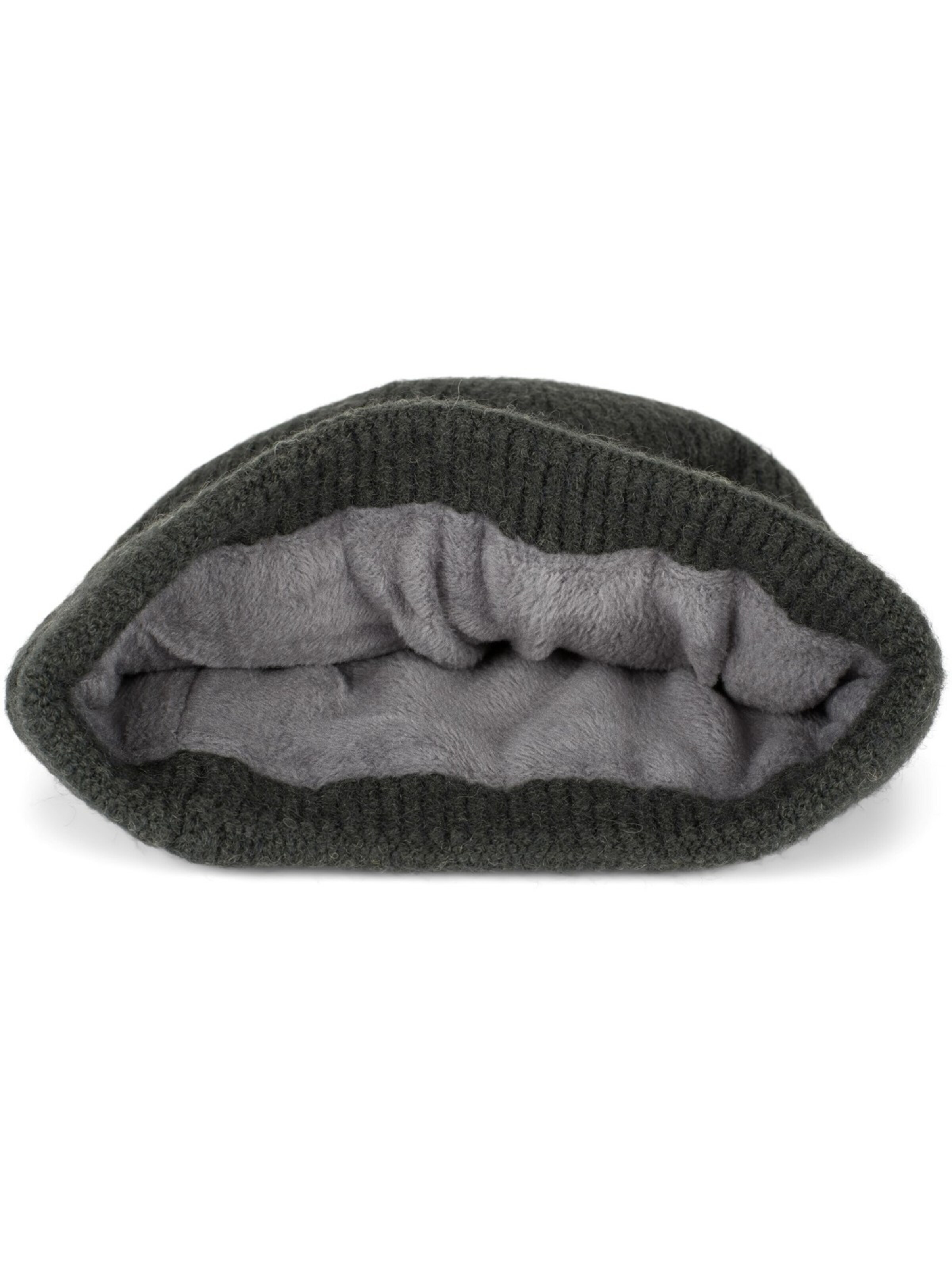 styleBREAKER Beanie 'Strickmütze mit Rippenmuster und Rissen' in Grey