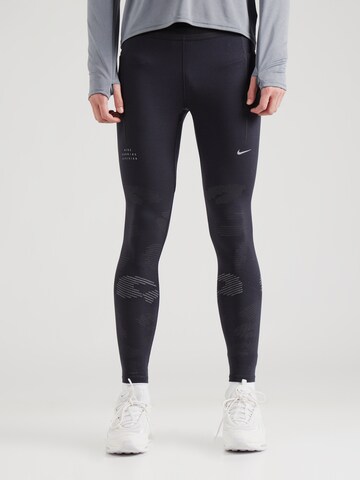 NIKE Skinny Workout Pants 'Running Division' in Black: front