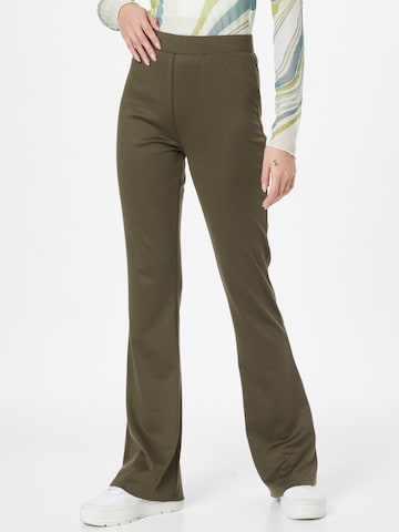 PIECES Flared Pants 'OTINE' in Green: front