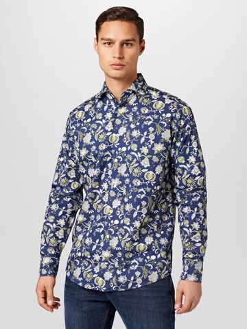 ETON Slim fit Button Up Shirt in Blue: front