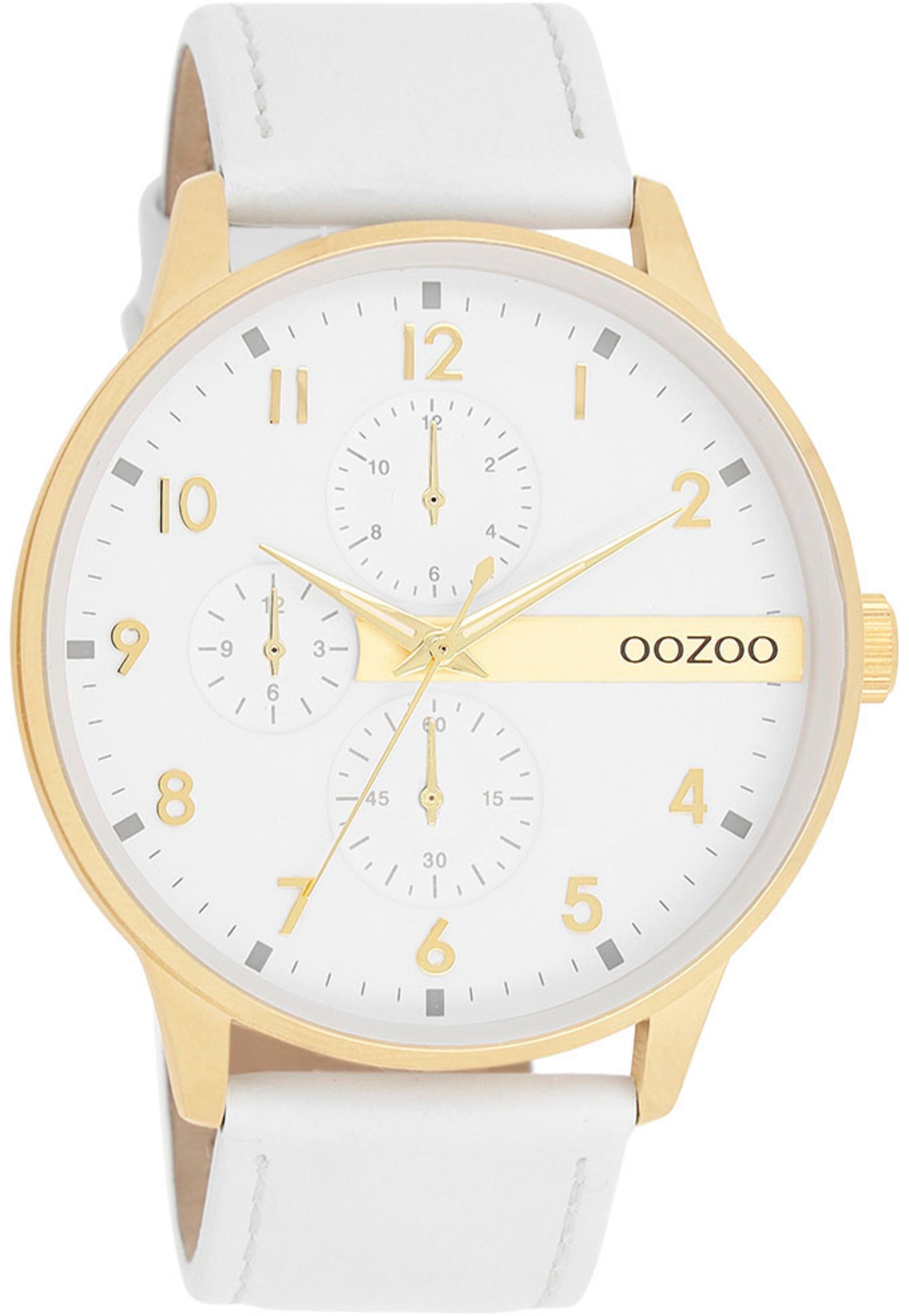 OOZOO Analog Watch in White: front