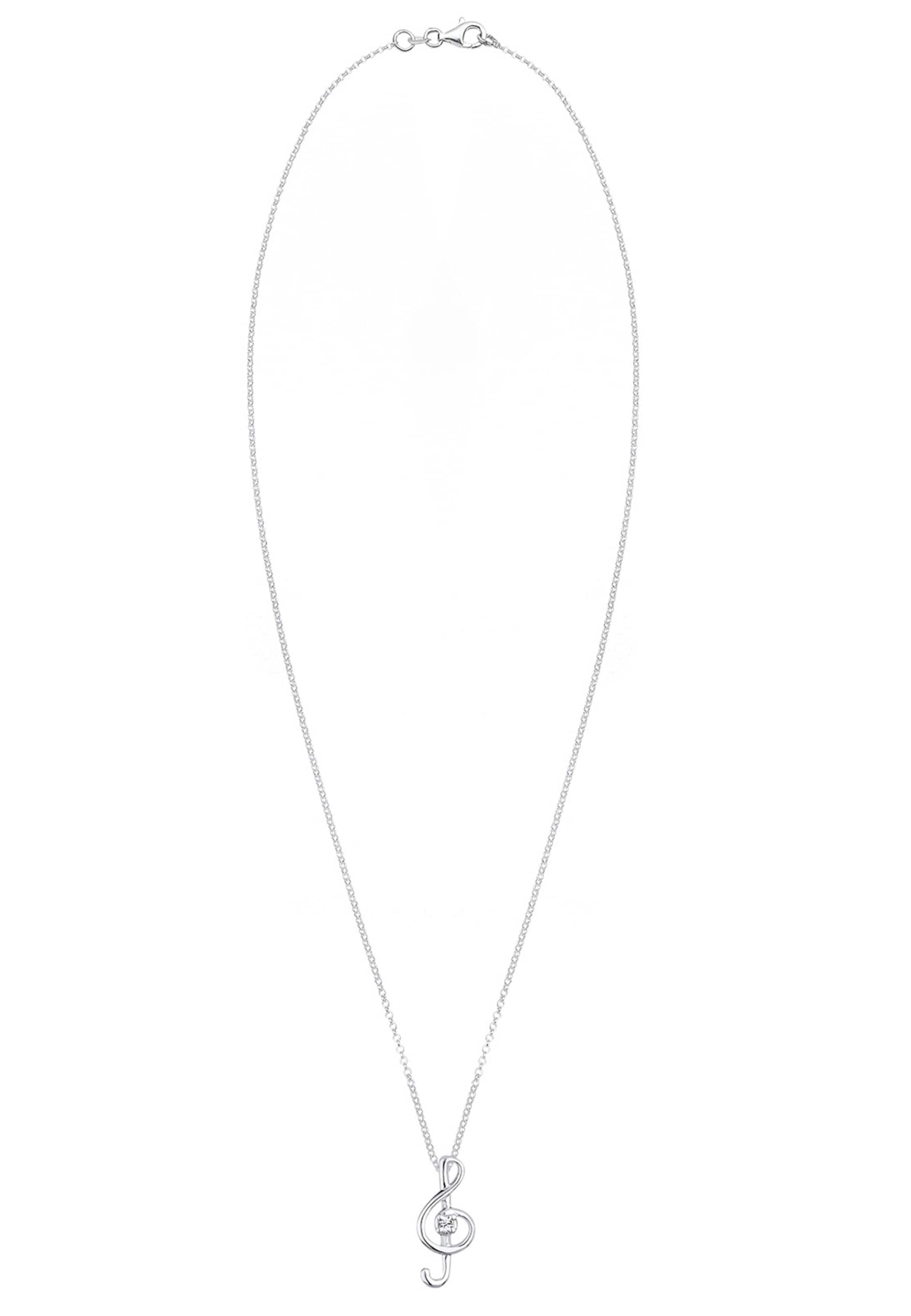 ELLI Halskette 'NOTENSCHLÜSSEL' in Weiß: Vorderseite