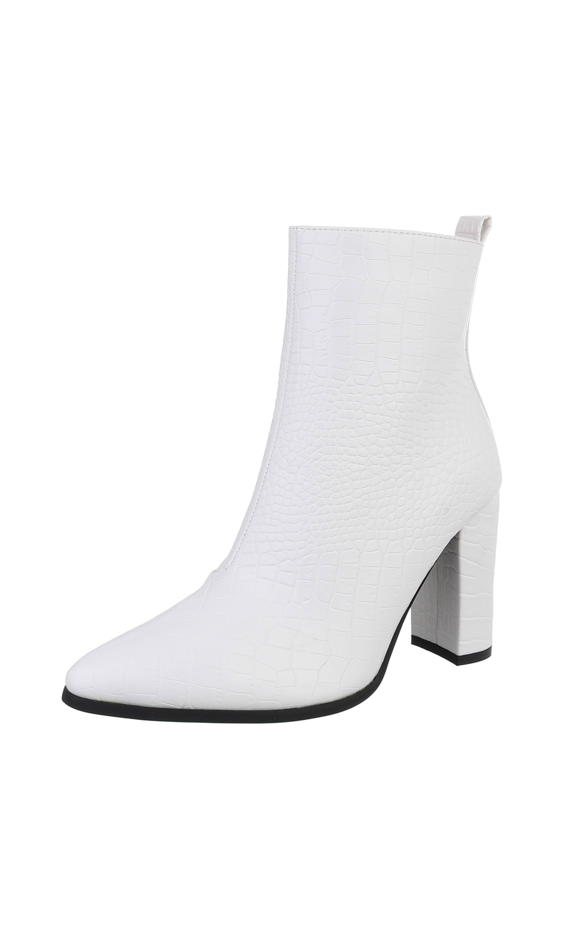 Ital-Design Stiefelette in Weiß: Vorderseite