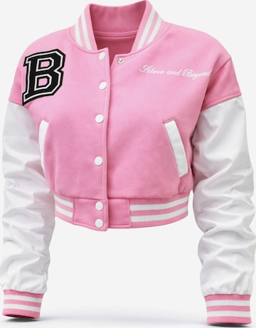 Worldclassca Between-Season Jacket 'Crop College Bomber Jacket' in Pink: front