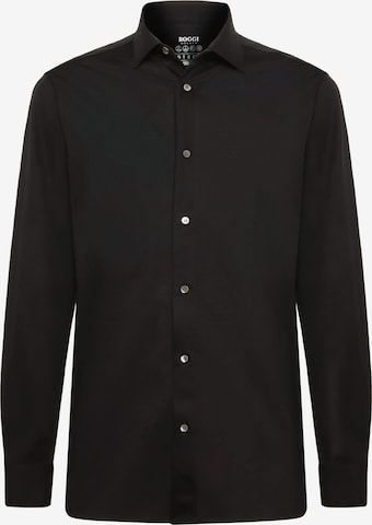 Boggi Milano Regular fit Button Up Shirt in Black: front