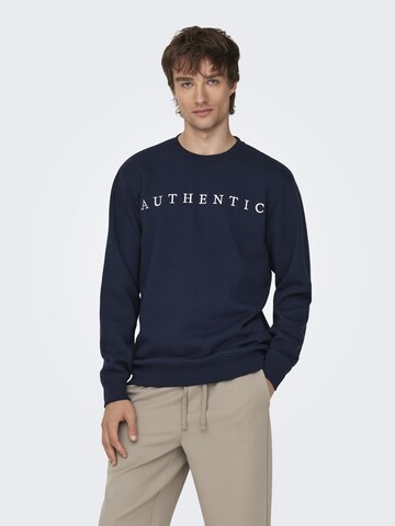 Only & Sons Sweatshirt in Blue: front
