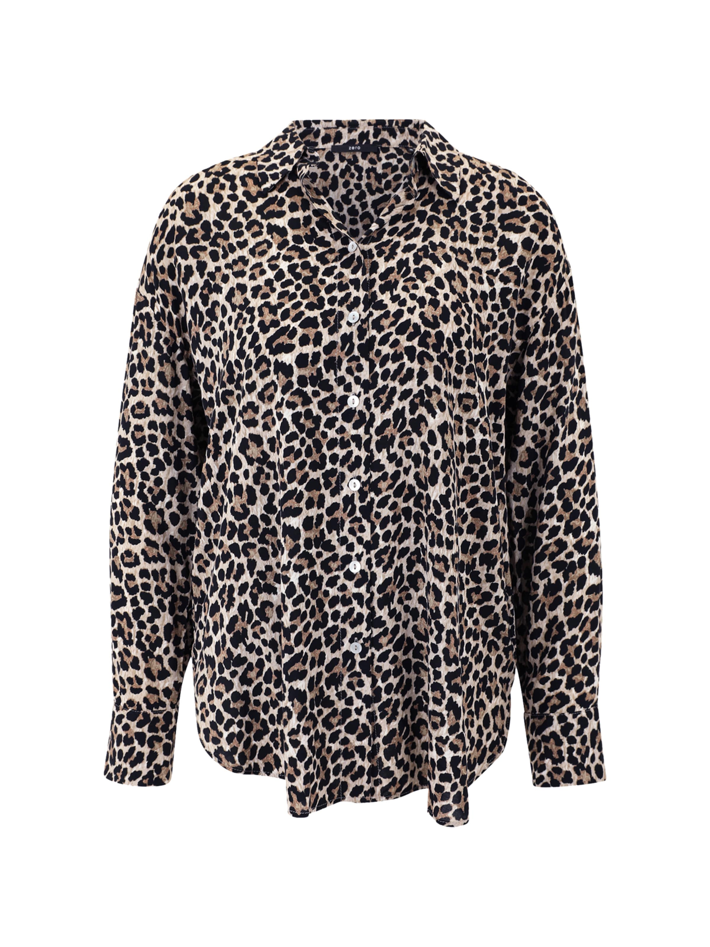 zero Hemdbluse mit Leomuster in Braun: Vorderseite