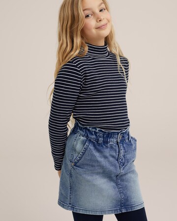 T-Shirt WE Fashion en bleu : devant
