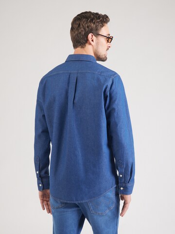 WRANGLER Regular Fit Hemd in Blau: Rückseite