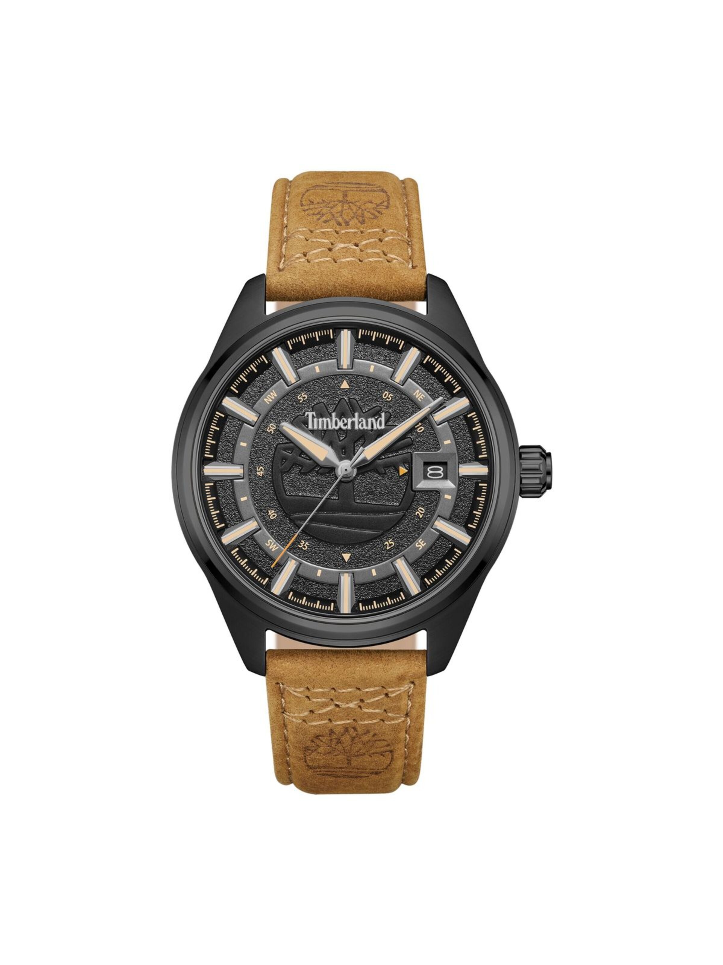 TIMBERLAND Analoog horloge 'Date watch Small Northbridge' in Bruin: voorkant