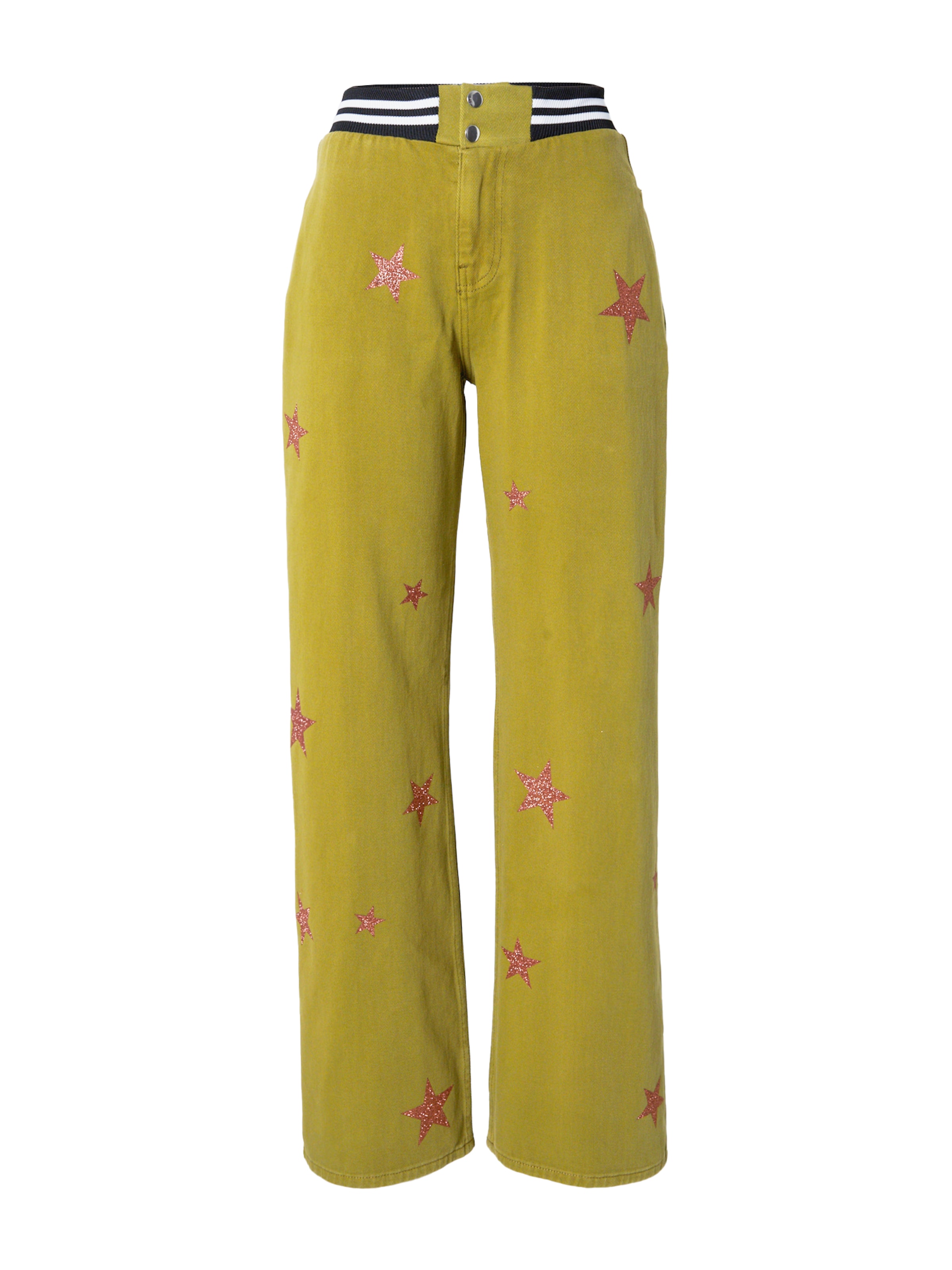 Nasty Gal Široke hlačnice Hlače | zelena barva: sprednja stran