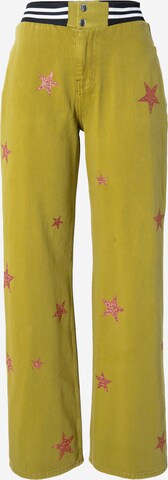 Nasty Gal Wide leg Broek in Groen: voorkant