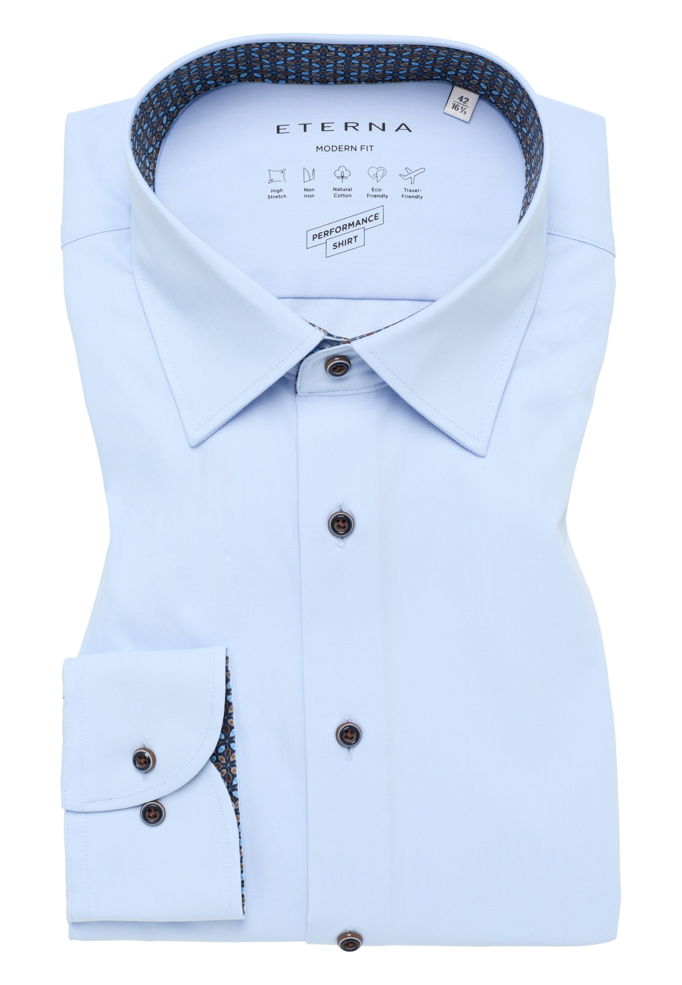 ETERNA Regular fit Zakelijk overhemd in Blauw