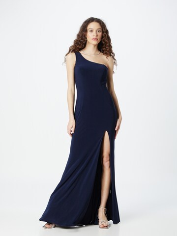 LUXUAR - Vestido de noche en azul: frente