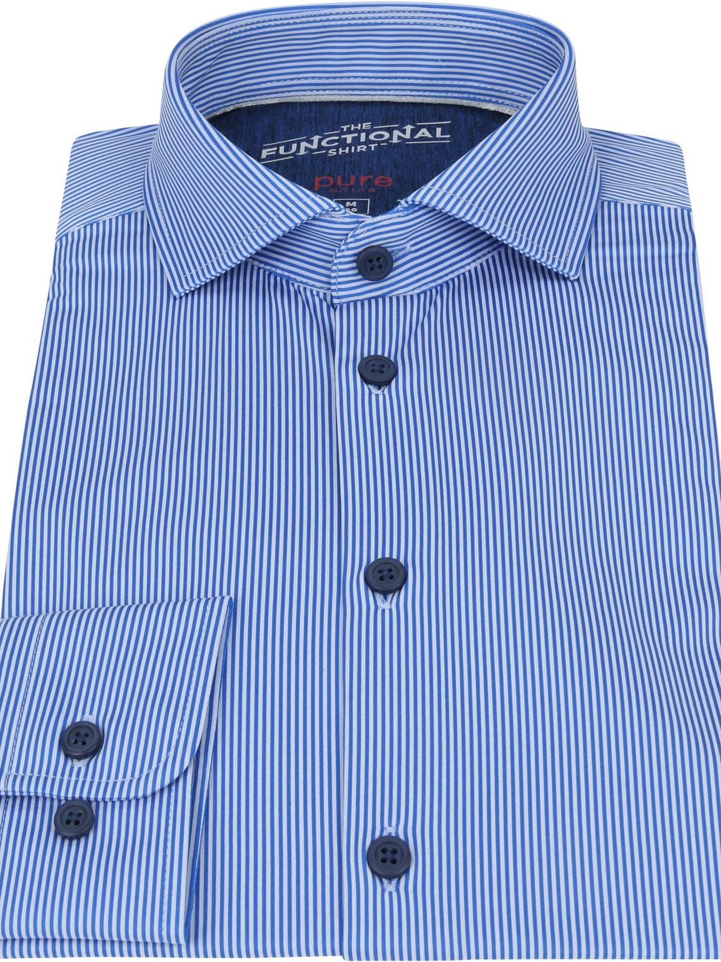 PURE Slim fit Overhemd in Blauw