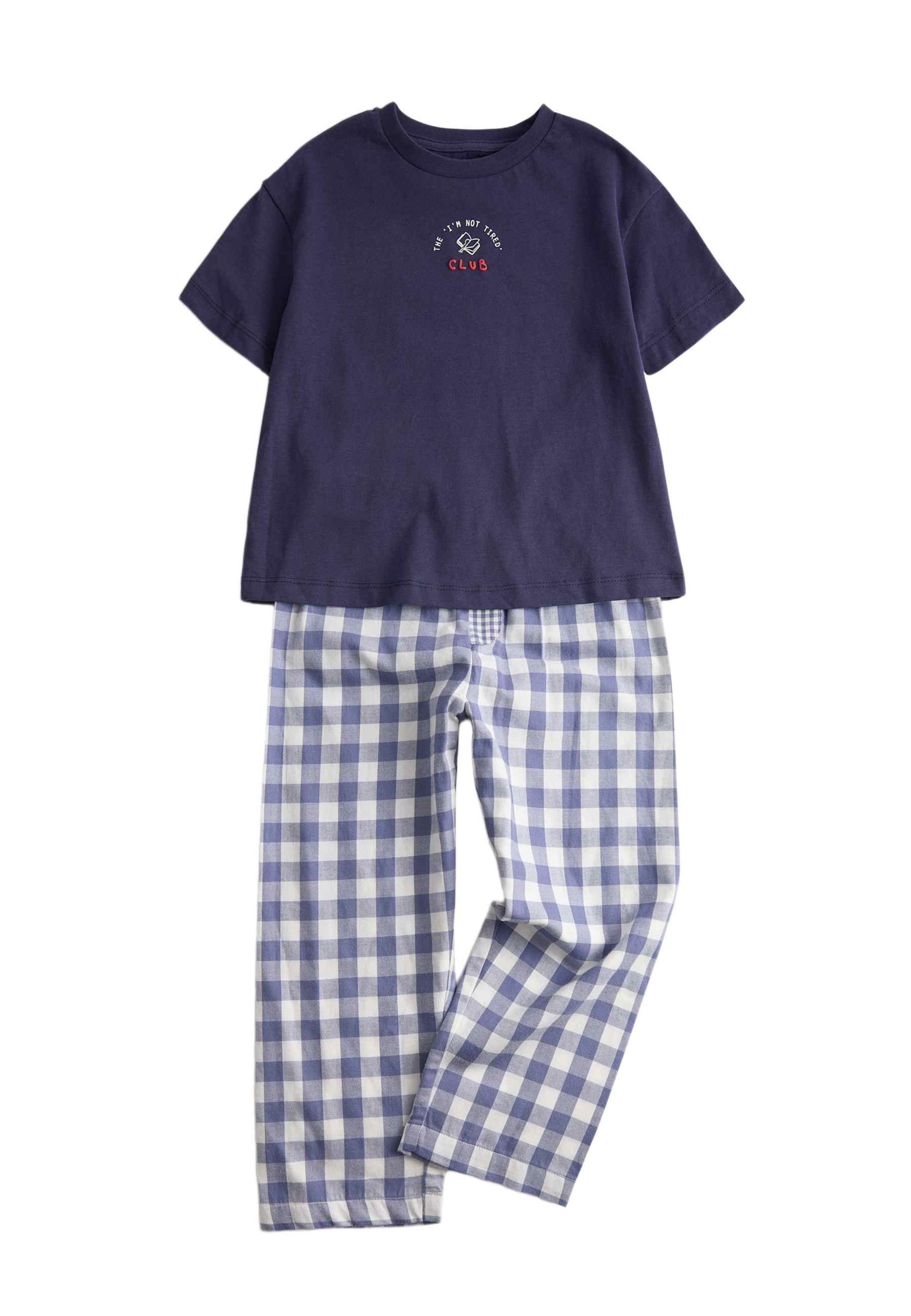 Pigiama 'I’m Not Tired Club' di Marks & Spencer in blu: frontale
