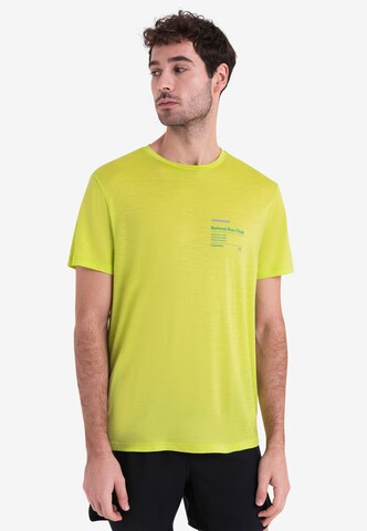 ICEBREAKER - Camisa funcionais 'Tech Lite III' em amarelo: frente