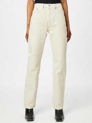 WEEKDAY Regular Jeans 'Voyage High Straight' in Beige: predná strana