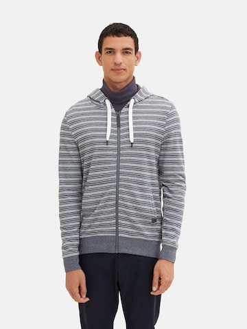 TOM TAILOR Zip-Up Hoodie in Blue: front