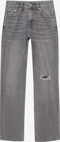 Pull&Bear Loosefit Jeans in Grijs: voorkant