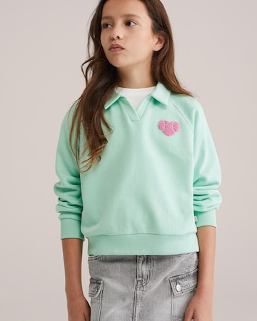 WE Fashion Bluzka sportowa 'Meisjes' w kolorze zielony: przód