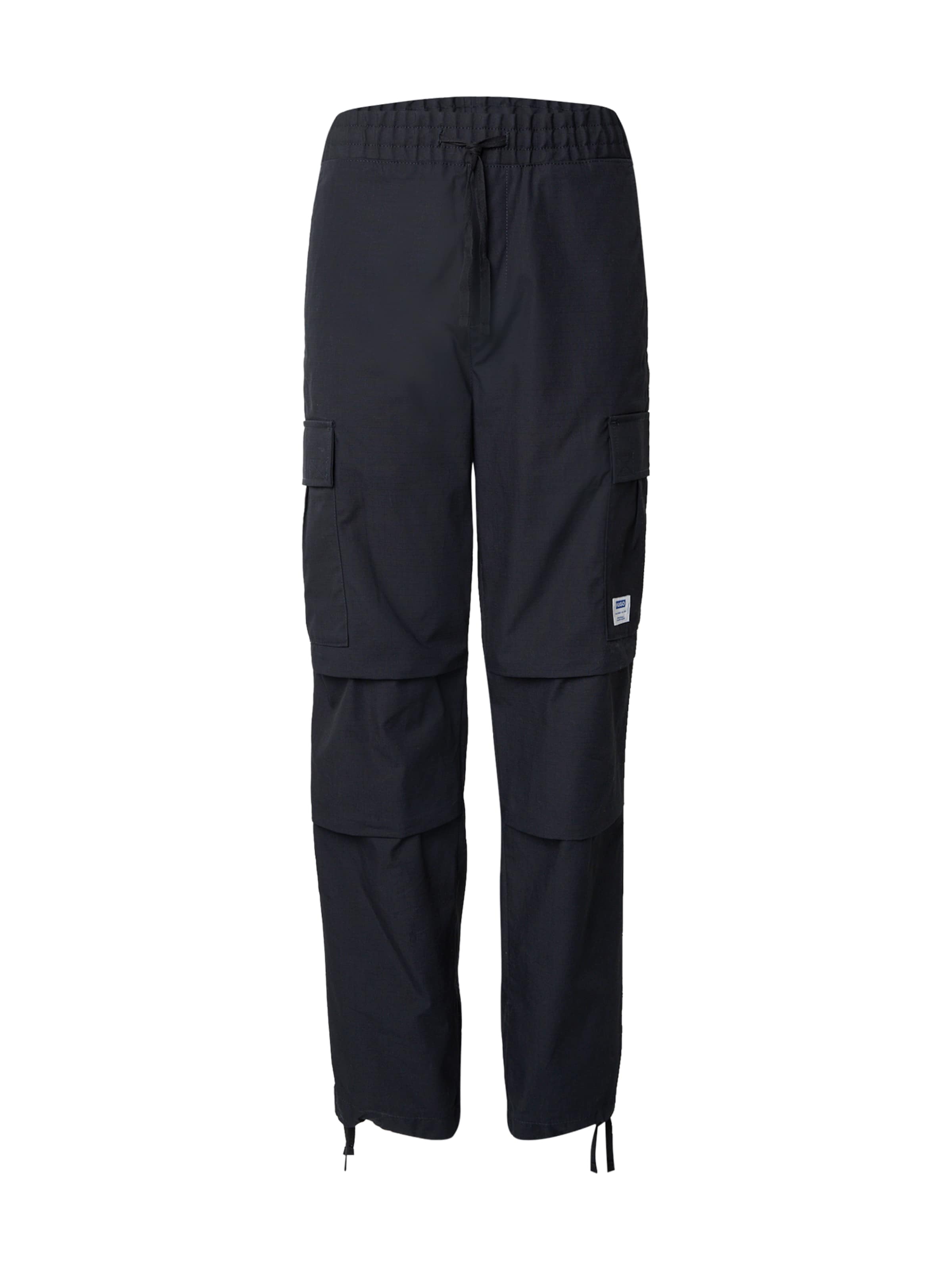 juoda HUGO Laisvas Laisvo stiliaus kelnės 'Gadic242': priekis