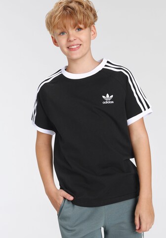 Tricou 'Adicolor 3-Stripes' de la ADIDAS ORIGINALS pe negru: față