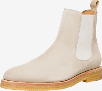 Henry Stevens Chelsea boots 'Marshall CB' in Beige: voorkant