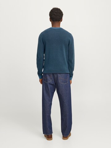 JACK & JONES Sweater 'JJEGlobe' in Blue