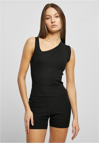 Urban Classics Knitted Top in Black: front