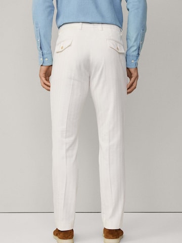 Hackett London Slimfit Chino 'Herringbone' in Wit