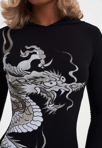 Robe 'Rotes Drachen' Ed Hardy en noir