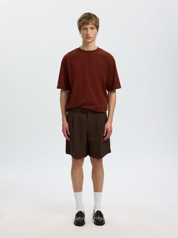 SELECTED T-Shirt 'SLHOscar' in Rot