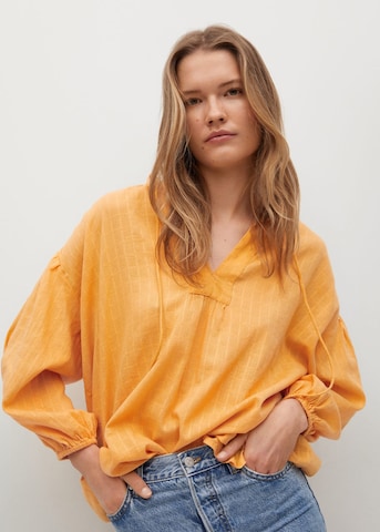 MANGO Blouse in Geel: voorkant