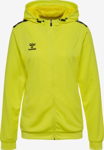 Hummel Athletic Zip-Up Hoodie 'AUTHENTIC PL' in Yellow: front