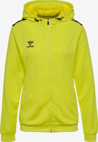 Hummel Athletic Zip-Up Hoodie 'AUTHENTIC PL' in Yellow: front