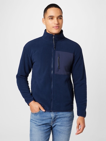 BLEND Fleece jacket in Blue: front