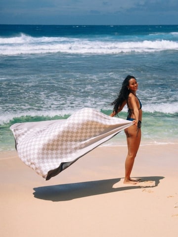 woodsandwaves - Toalla de playa 'Quiet Coast XXL' en gris: frente