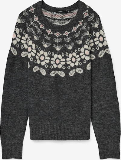 Megztinis 'VMSIMONE' iš VERO MODA, spalva – tamsiai pilka / rožių spalva / balta, Prekių apžvalga