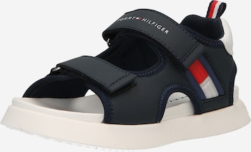 TOMMY HILFIGER - Sapatos abertos em azul: frente