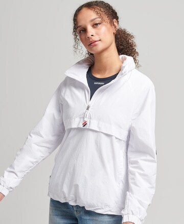 Superdry Athletic Jacket 'Code Essential' in White: front
