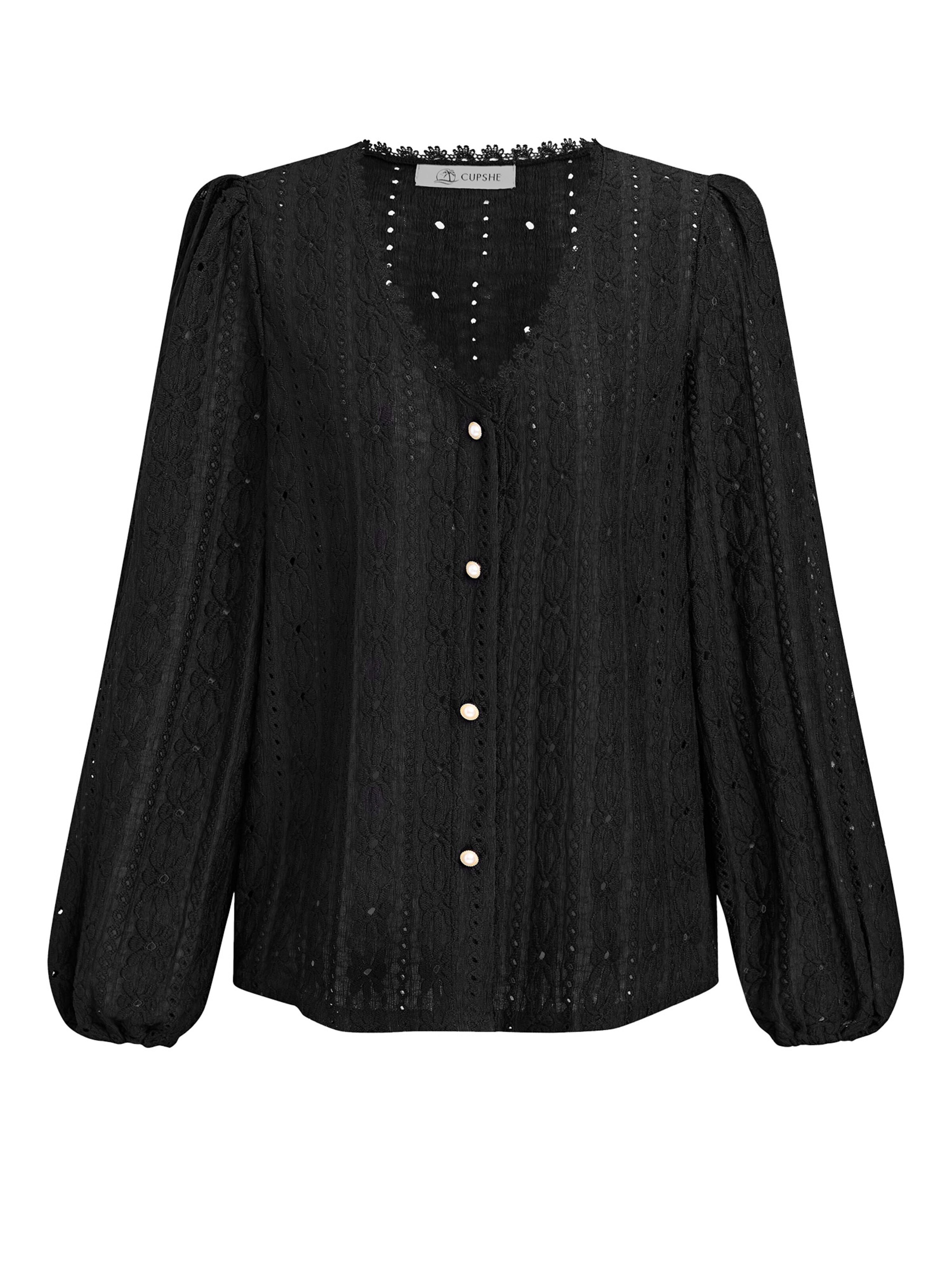 Cupshe Blouse 'Long Sleeve' in Black
