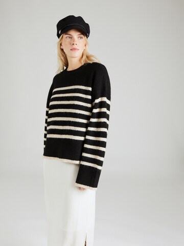 PIECES Sweater 'LINE' in Black: front