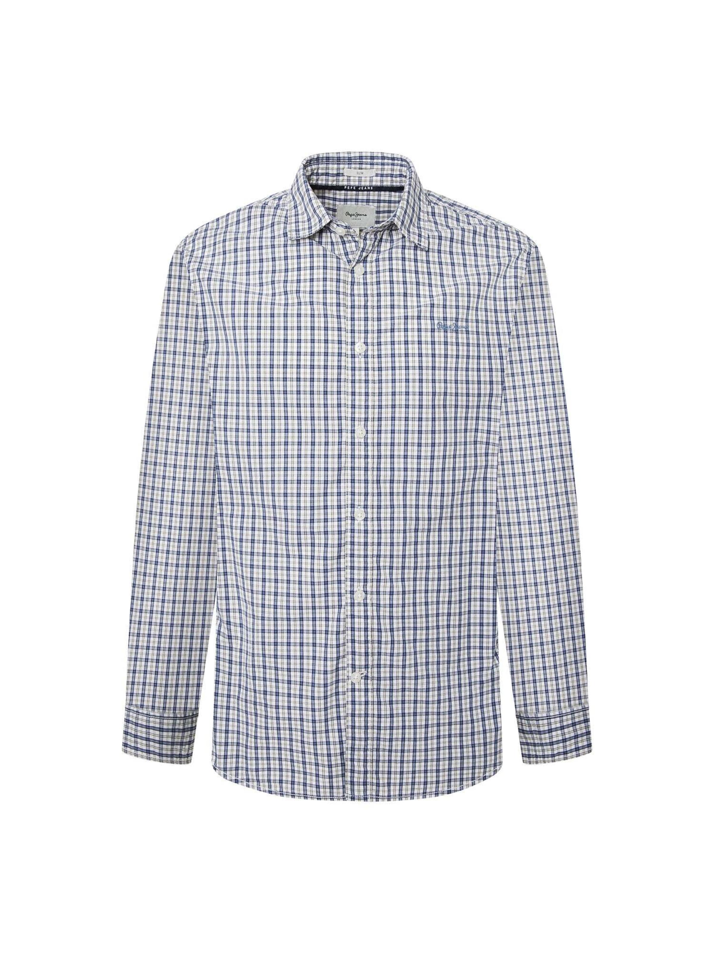 Pepe Jeans Regular fit Button Up Shirt 'Mauro' in Blue: front